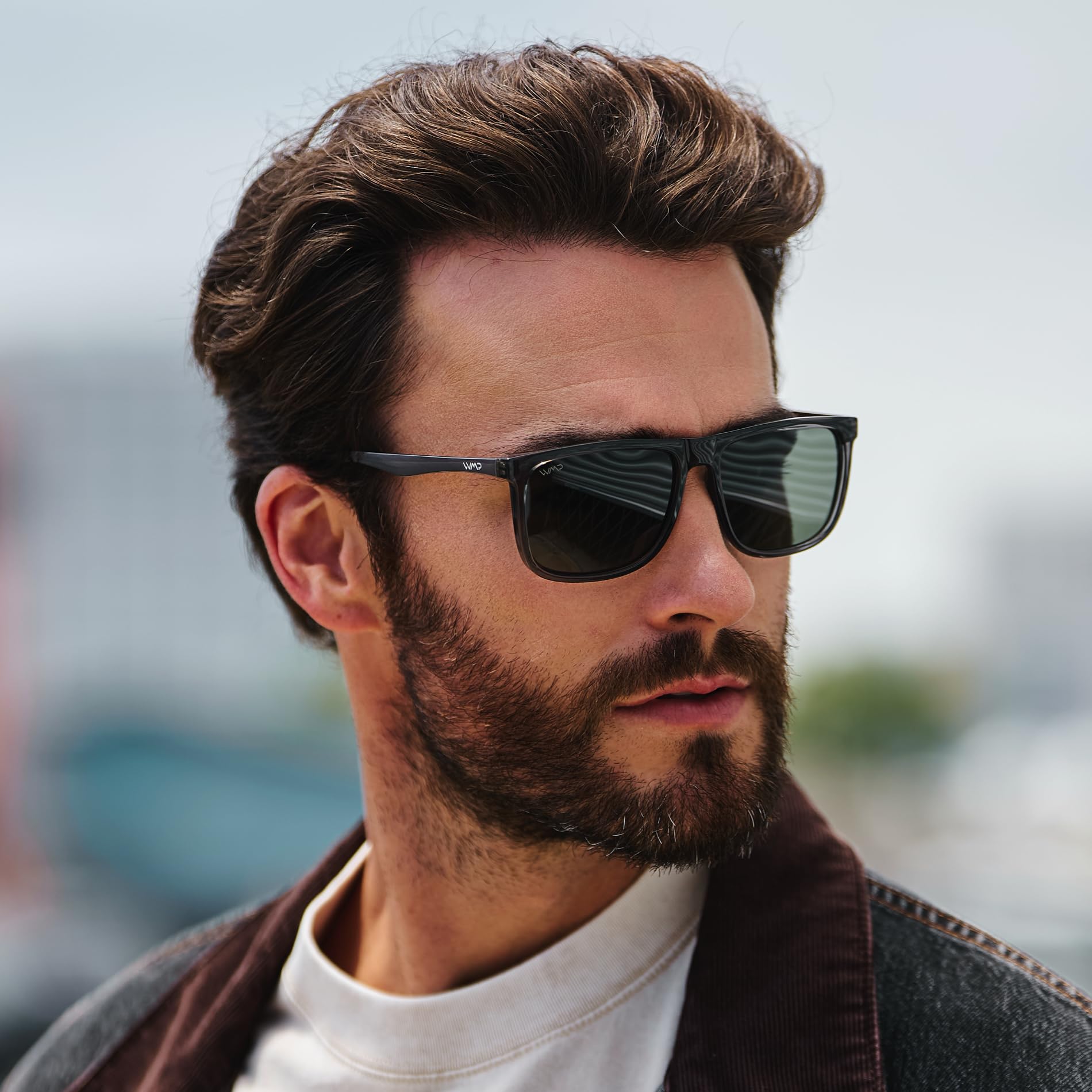WMP Eyewear - Men's Polarized Flat Top Square Sunglasses